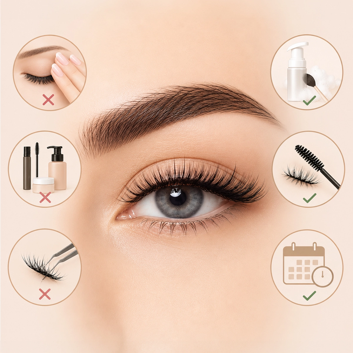Wie pflegt man Wimpernverlängerungen richtig?